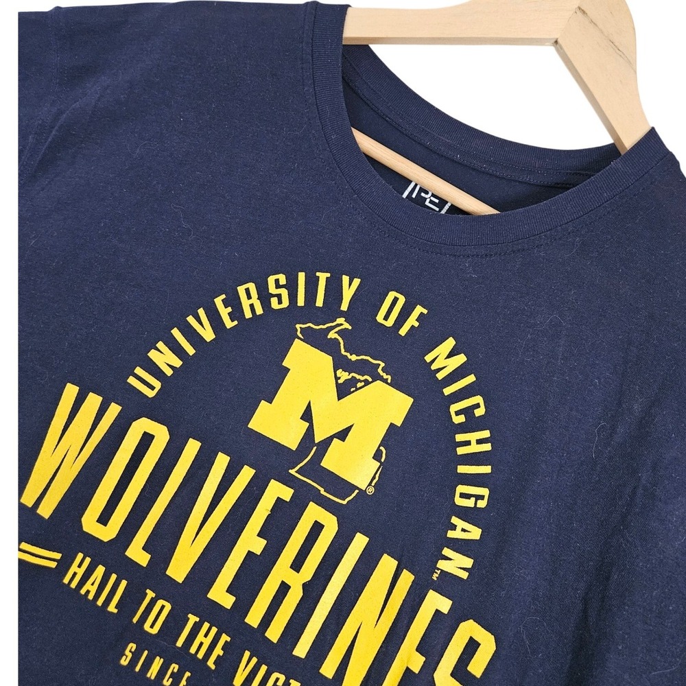 ProEdge Michigan Wolverines T-Shirt Mens 2XL Navy Blue Hail To The Victors
